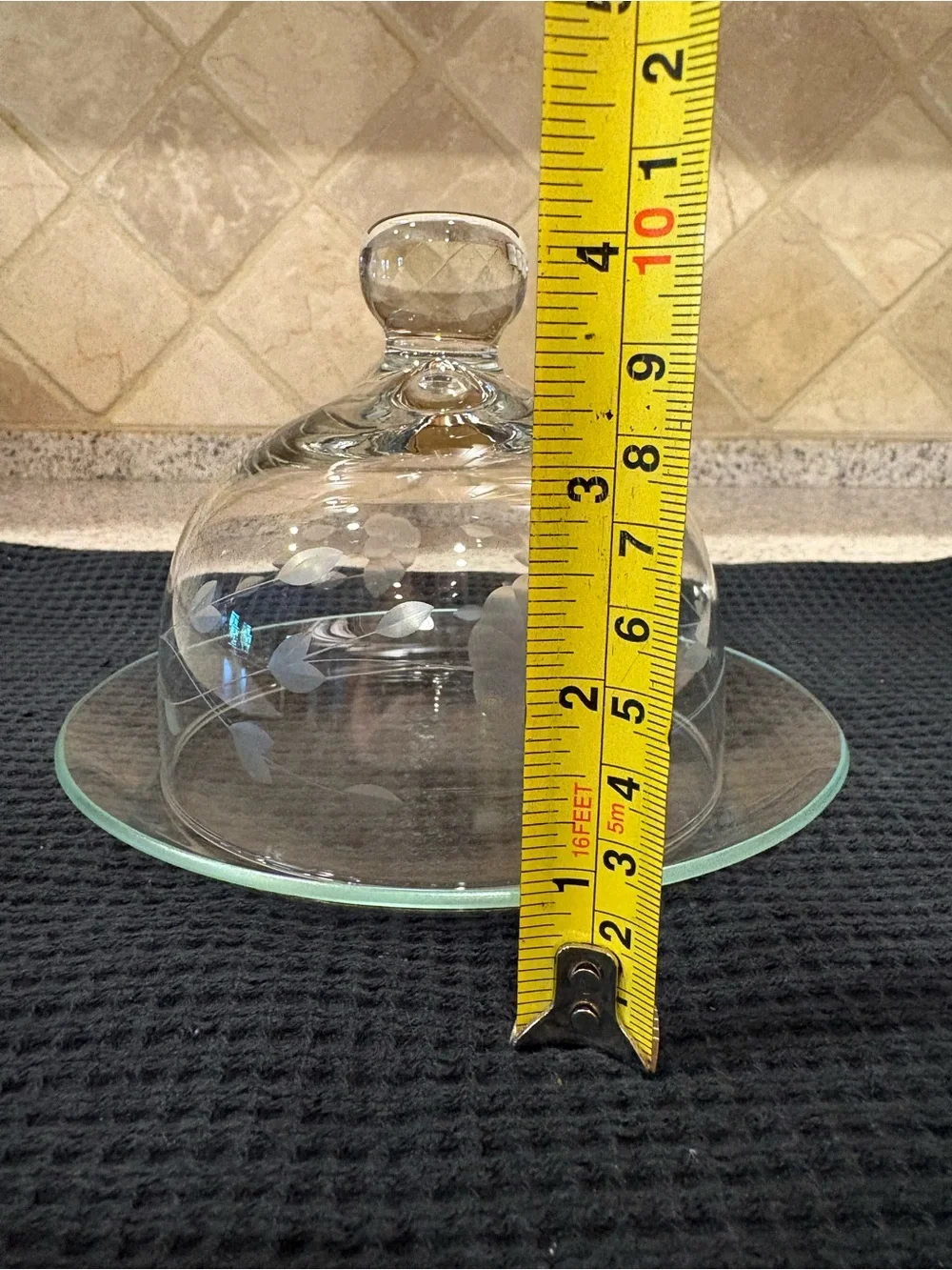 Vintage Princess House Heritage crystal round covered butter Dome